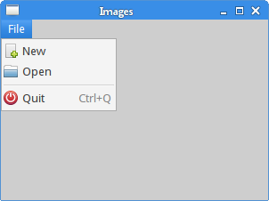 Menu items with icons