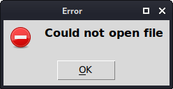 Warning message dialog