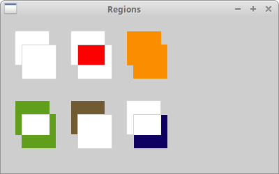Set operations on regions